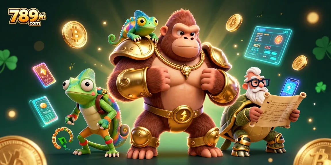 Experience the thrill of gaming with 789win com, featuring vibrant characters and crypto elements.