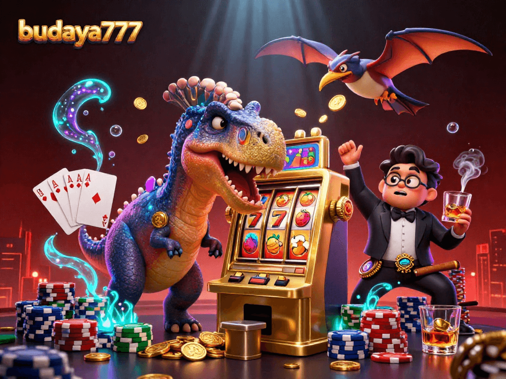 budaya777 menarik jackpot dengan slot mesin berwarna emas dalam kasino yang meriah