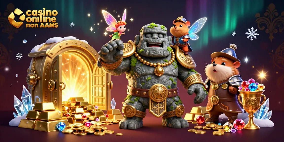Gioca nel casino online non AAMS e scopri avventure ludiche con il golem e il cavaliere criceto.