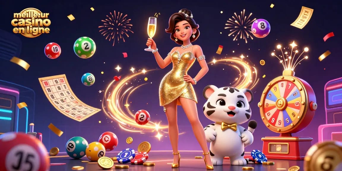 Vivez l'excitation du meilleur casino en ligne avec des scènes de jeu vibrantes et des personnages riches au milieu d'éléments dynamiques.