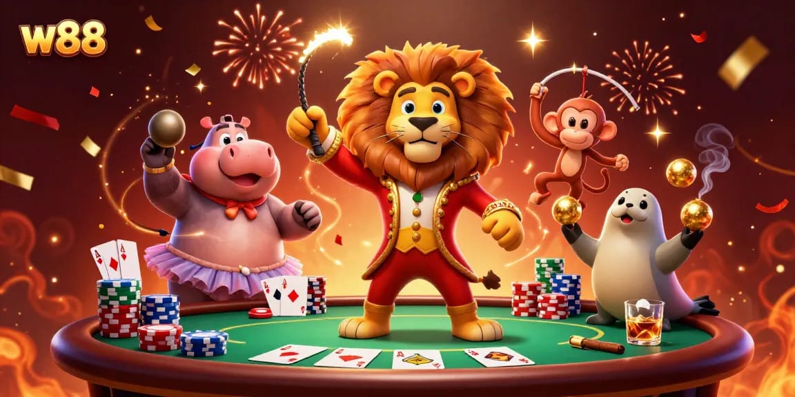 Cược thể thao tại W88 với các trò chơi hấp dẫn như poker và slot game đầy màu sắc.