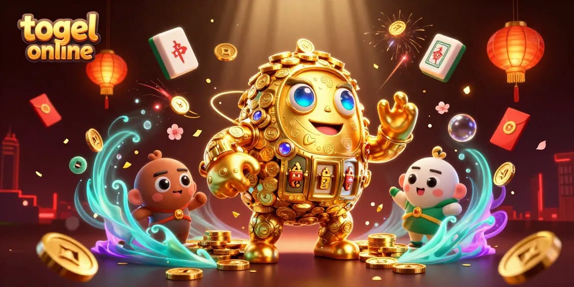 Engage in thrilling togel online gameplay with vibrant elements and characters in a dynamic casino setting.