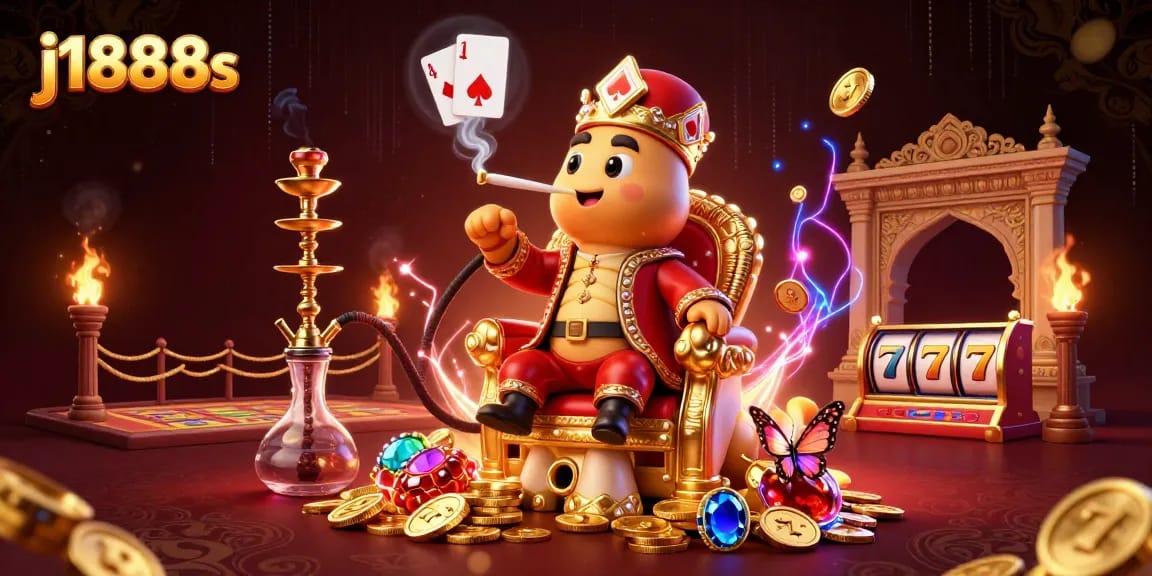 Experience casino thrills with j1888s in a vibrant 3D illustration showcasing gaming excitement.