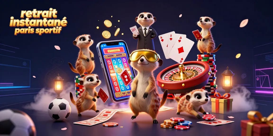 Retrait instantané paris sportif : profitez de gains rapides dans un casino animé par des suricates.