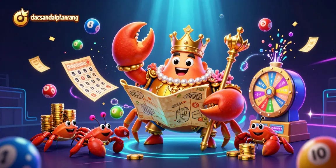 Experience dacsandatphanrang's thrilling lottery scene with vibrant balls and prizes raining down.