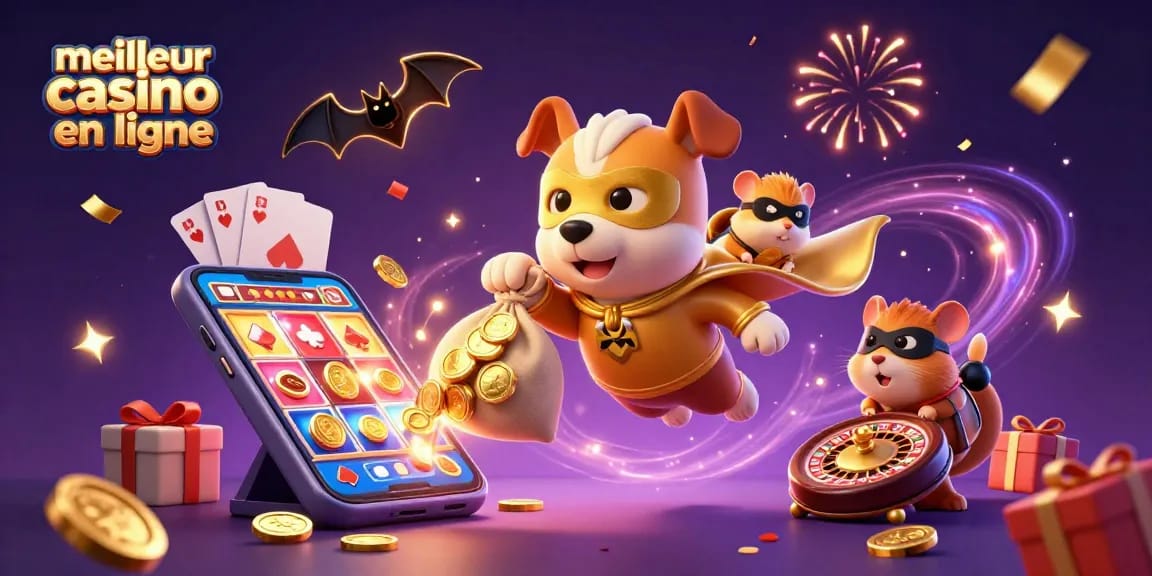 Experience the thrill of meilleur casino en ligne with our colorful superhero-themed illustration featuring gaming excitement.