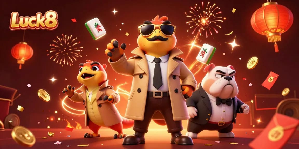 Experience the thrill at Luck8 as cartoon raptors sneak into a VIP casino lounge.