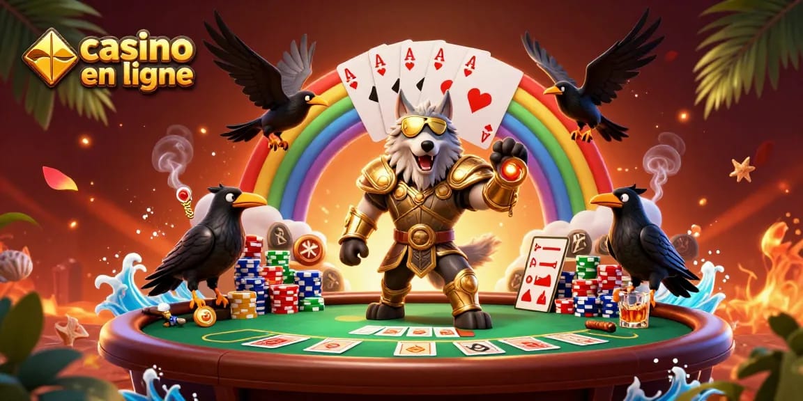 Jouez au casino en ligne avec des personnages mythiques sur une passerelle de jetons.
