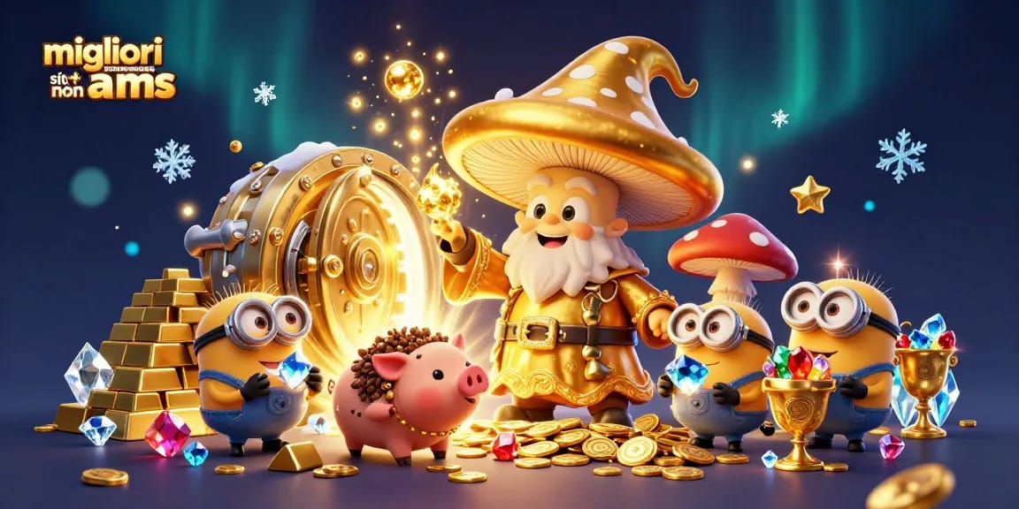 Scopri i migliori siti scommesse non AAMS con un mago d'oro e tesori scintillanti.