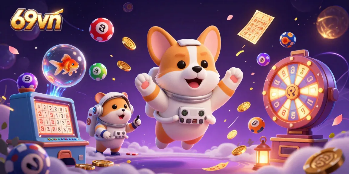 Play thrilling games at 69vn with a vibrant space-casino scene filled with action!
