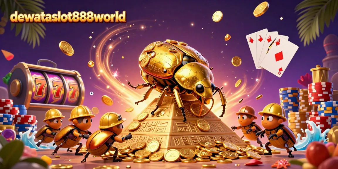 Gali kemenangan di dewataslot888world dengan simbol kasino dan karakter unik.