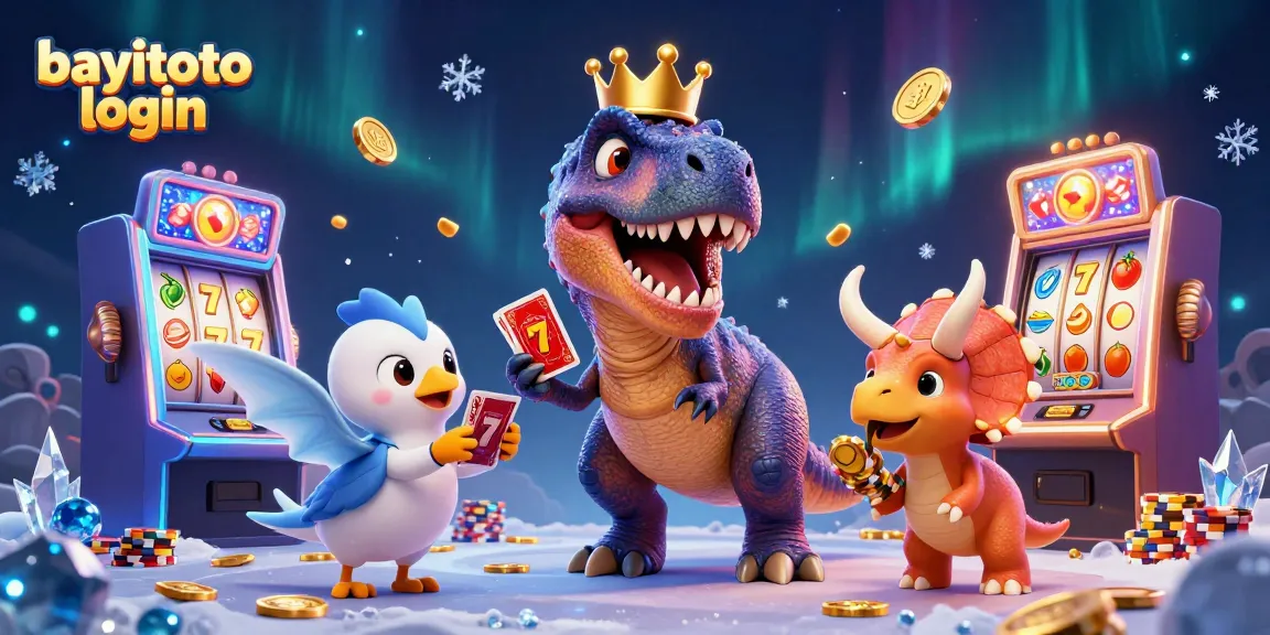Engage in thrilling gameplay with bayitoto login as a T-Rex shuffles cards alongside dynamic slots and coins.