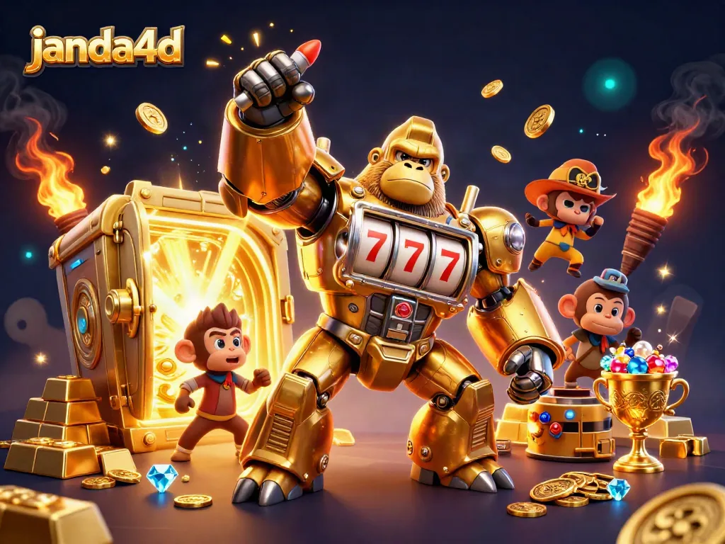 Janda4d hadir dengan mesin slot 3D interaktif dan karakter gorila emas yang menarik untuk pengalaman bermain yang seru.