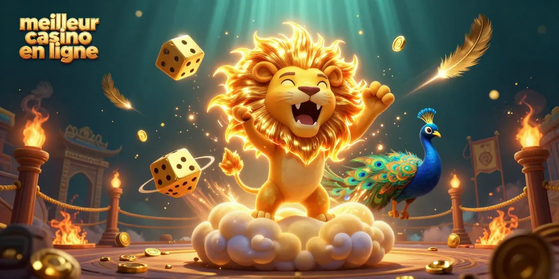 Vivez l'expérience du meilleur casino en ligne avec cette illustration dynamique des jeux et de la chance.