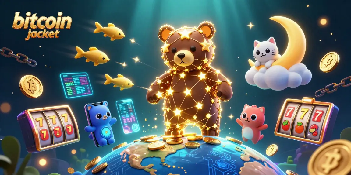 Spin and win with engaging bitcoin jackpot games featuring vibrant 3D illustrations and crypto elements.
