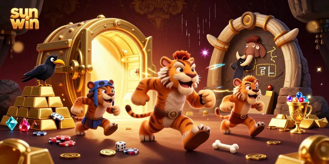 Engage with sun win's immersive casino experience featuring a vibrant prehistoric gaming scene.