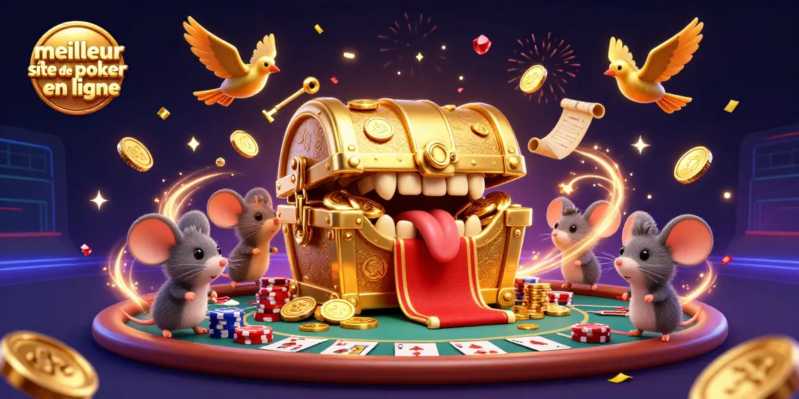Découvrez le meilleur site de poker en ligne avec une illustration dynamique de poker en action.