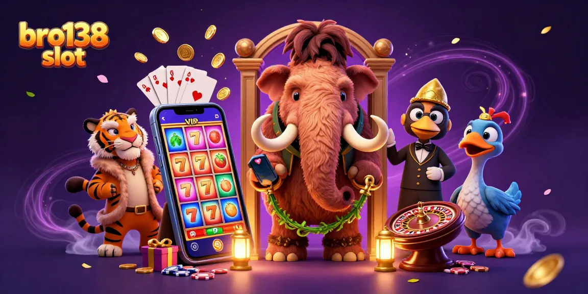 Engage with the lively bro138 slot scene featuring a woolly mammoth bouncer and a saber-tooth tiger VIP.