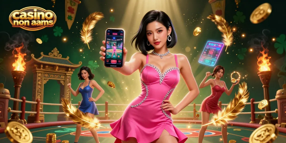 Scena 3D affascinante di una splendida donna asiatica che interagisce con un gioco dal vivo presso un casino non AAMS, mostrando elementi vibranti e monete d'oro.