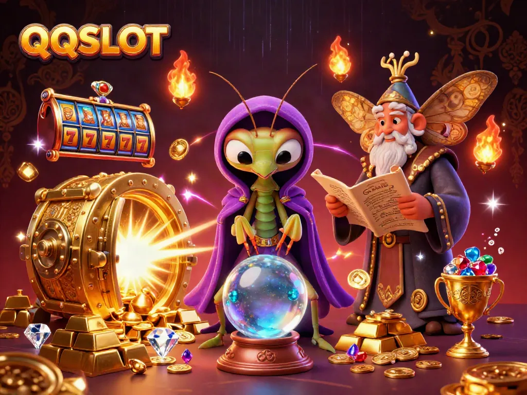 Engage in thrilling play with QQSLOT featuring a colorful 3D casino scene