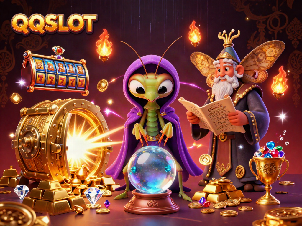 Engage in thrilling play with QQSLOT featuring a colorful 3D casino scene