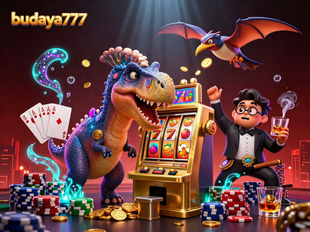 budaya777 menarik jackpot dengan slot mesin berwarna emas dalam kasino yang meriah