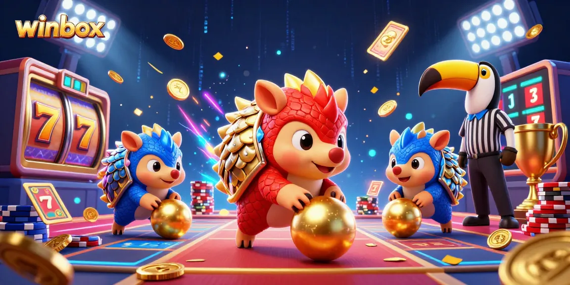 Winbox excitement with competitive pangolins and vibrant slot gaming action.