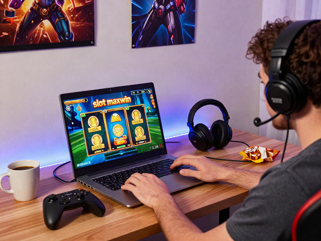 Experience the excitement of slot maxwin gameplay in a vibrant online gaming setup.