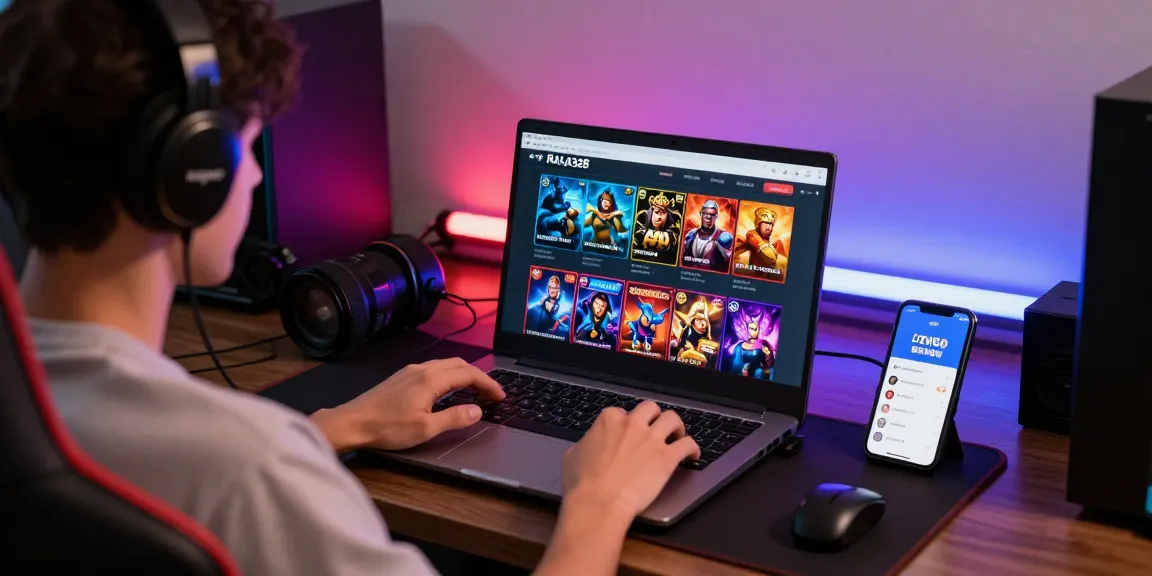 Engaging user experience on Raja328 gaming platform with diverse game options and vibrant setup.