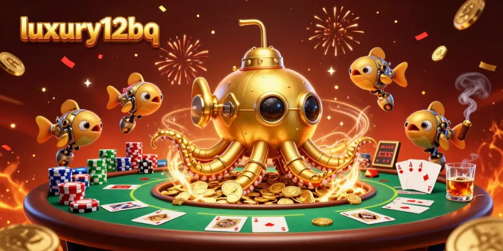 Mainkan slot gacor di luxury12bq dengan ilustrasi 3D yang hidup di tengah koin emas.