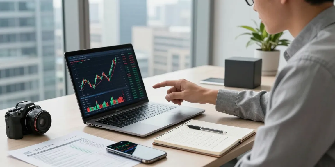 Investor analyzing 5starsstocks.com best stocks in a modern office setting with financial reports.
