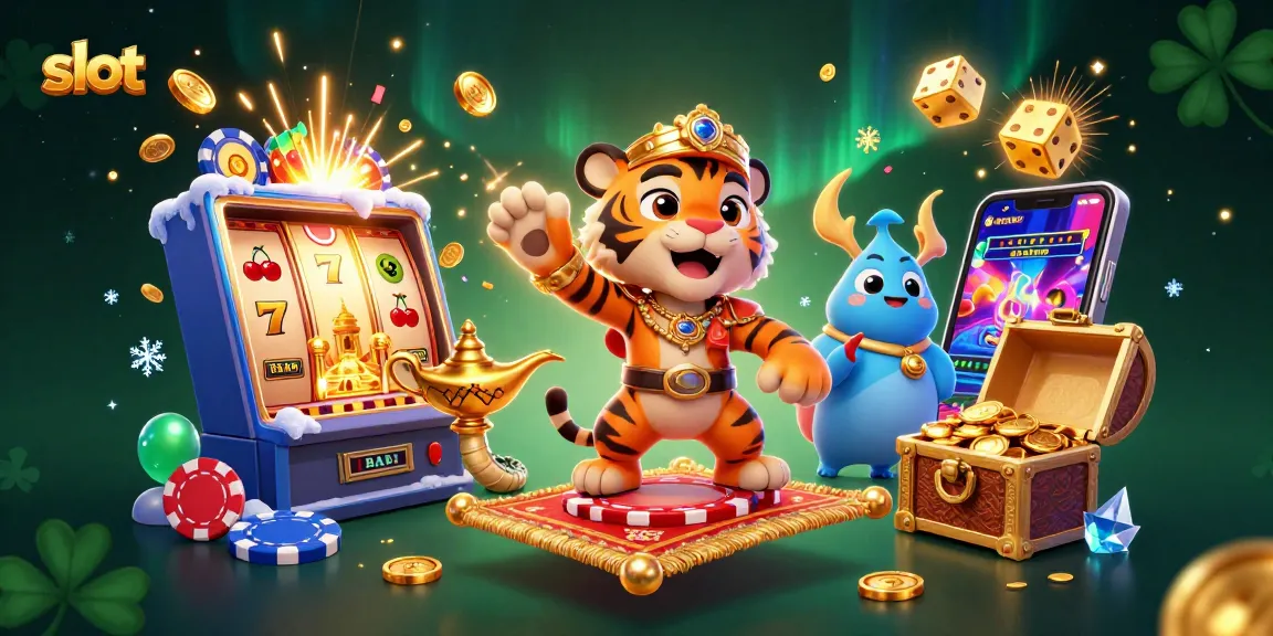 Spin the slots with a vibrant illustration featuring a tiger sultan and jackpot excitement.