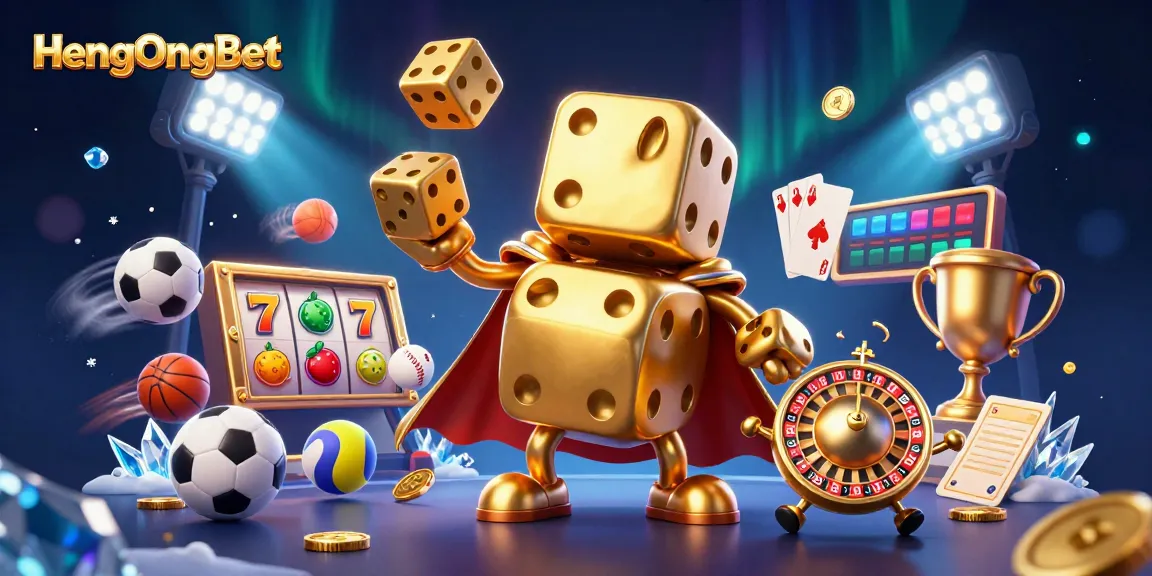 Experience thrilling gameplay with HengOngBet's vibrant slots and sports elements in a captivating 3D scene.
