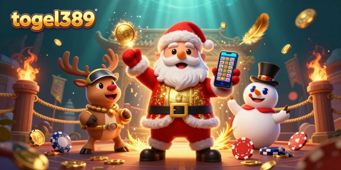 Experience thrilling betting on togel389 with Santa, reindeer, and a poker chip snowman