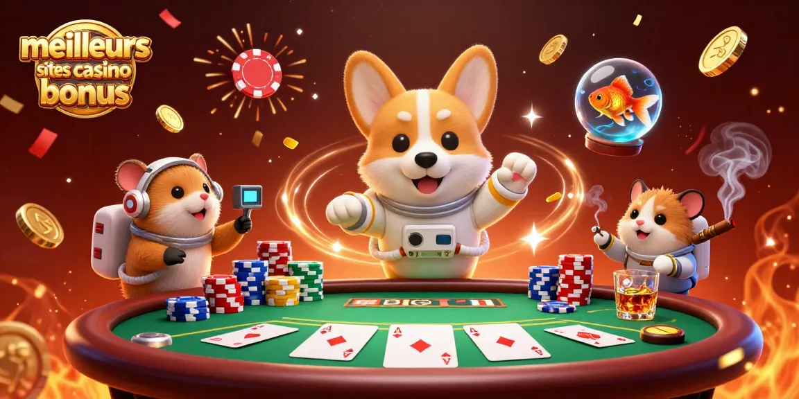 Illustration représentant des jetons de poker et des gains flottants pour les meilleurs sites casino bonus.