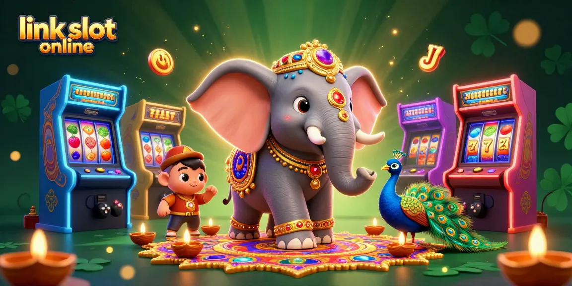 Rasakan kegembiraan link slot online dengan karakter yang cerah dan elemen permainan dinamis dalam ilustrasi kasino yang kaya ini.