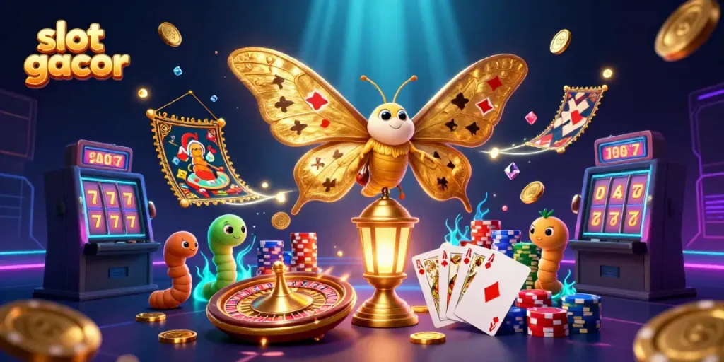 Experience thrilling wins with slot gacor in an enchanting casino scene featuring dazzling gameplay elements.