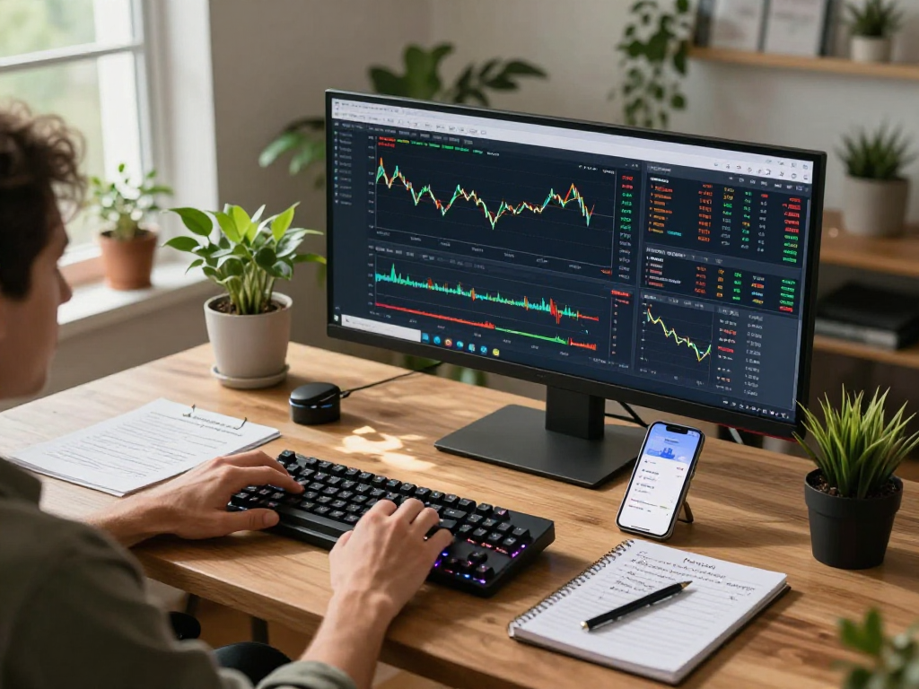 MetaTrader 5 官网的多元化金融平台交易场景，展示数字货币和外汇市场的综合分析工具与技术指标。
