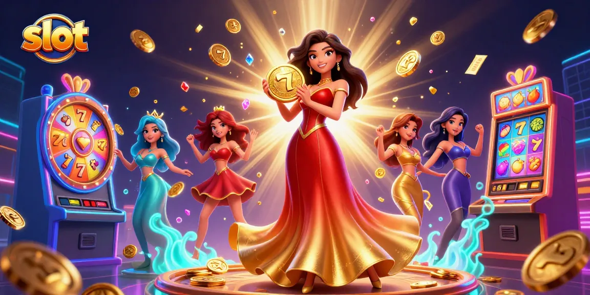 Spin the slot reels with golden coins raining down, showcasing a vibrant casino atmosphere.