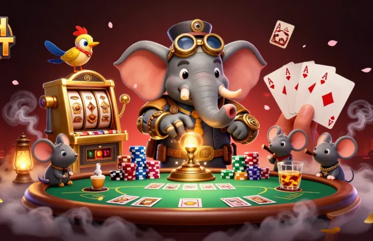 Experience thrilling moments with SH BET at a vibrant casino scene featuring incredible characters.