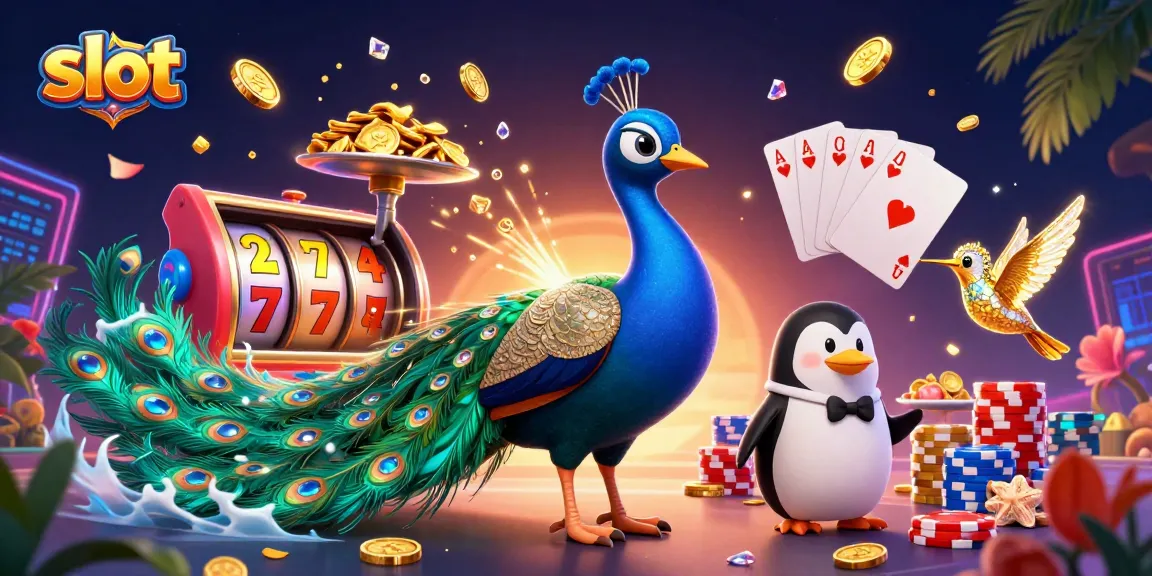 Slot memikat dengan simbol keberuntungan dan kemenangan, dikelilingi uang emas dan hiasan glamor.