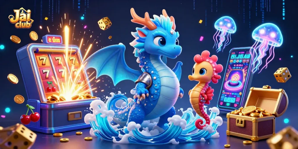 Experience thrilling wins at Jai club with vibrant casino elements and captivating characters.