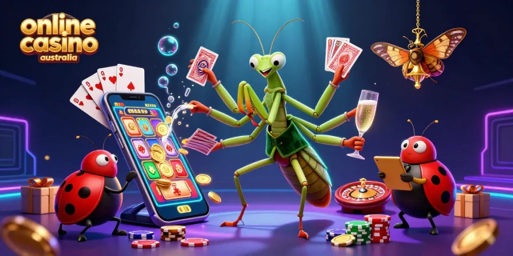 Experience the thrill of online casino Australia with vibrant characters and dynamic gameplay elements