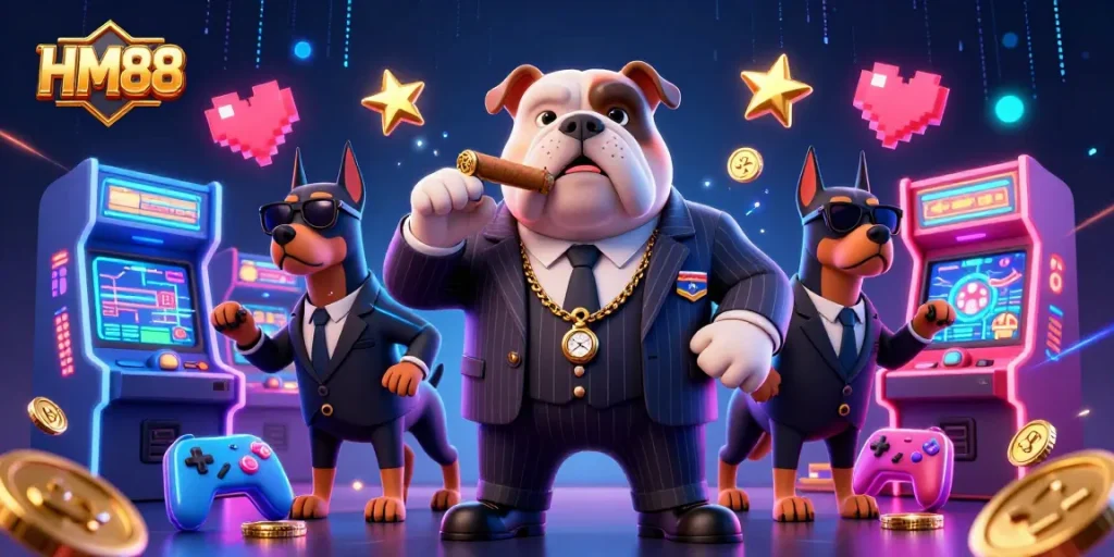 Engage with the exciting world of HM88 casino gaming with vibrant characters and immersive action.
